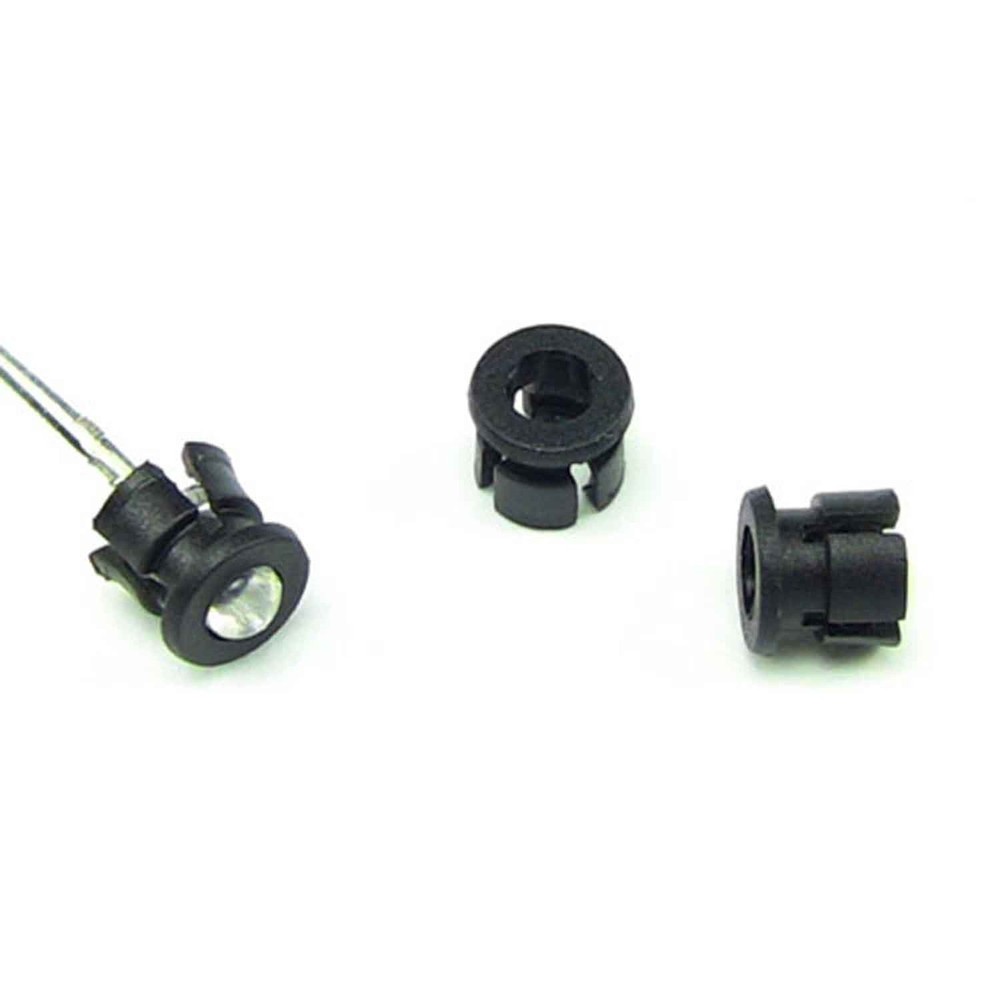 50 x 3mm LED Bezel Holder Mount Black Through-Hole Panel Display Case