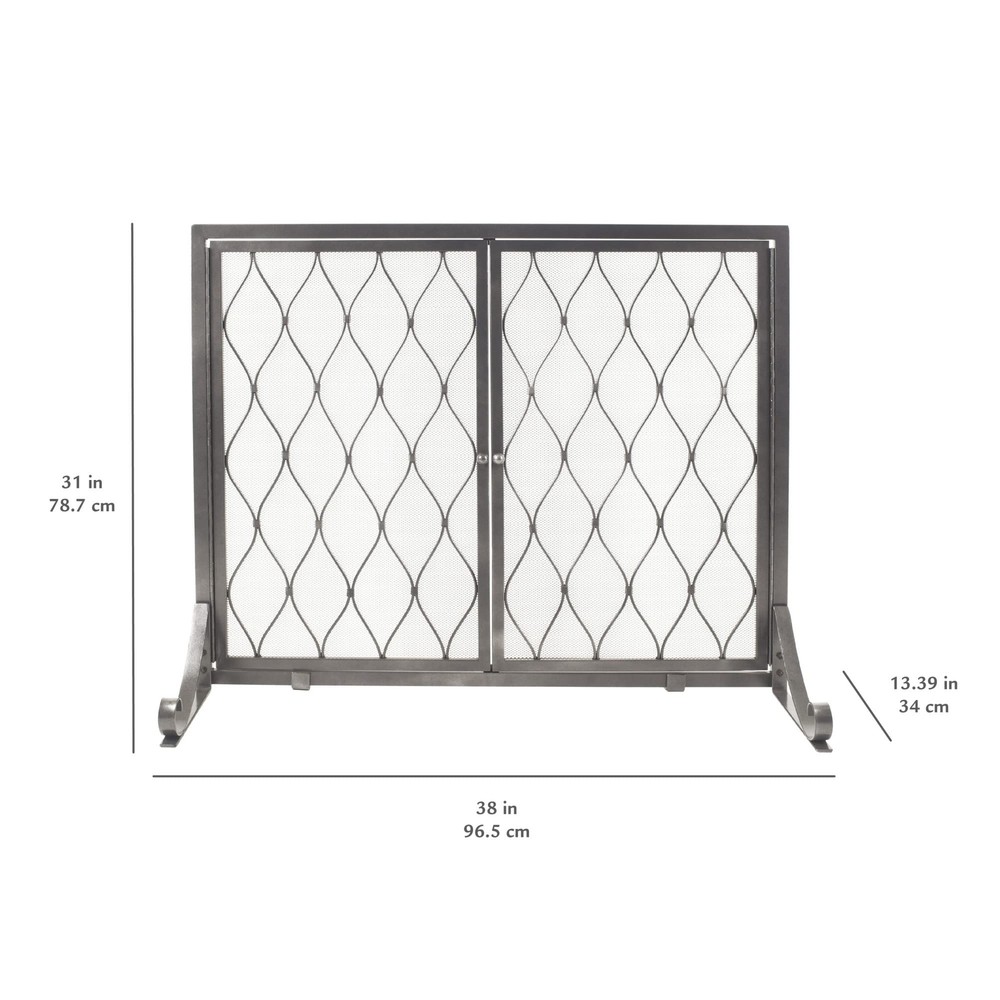 Pleasant Hearth Stonewall Fireplace Screen