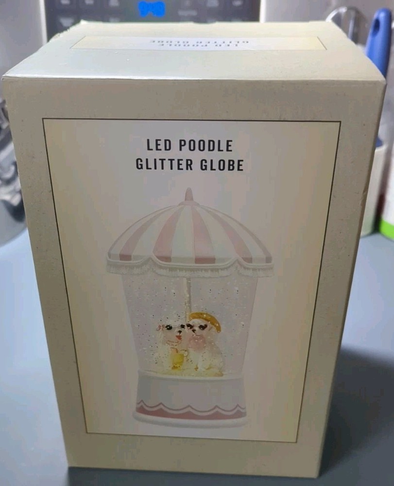 Poodle Glitter LED Snow Globe