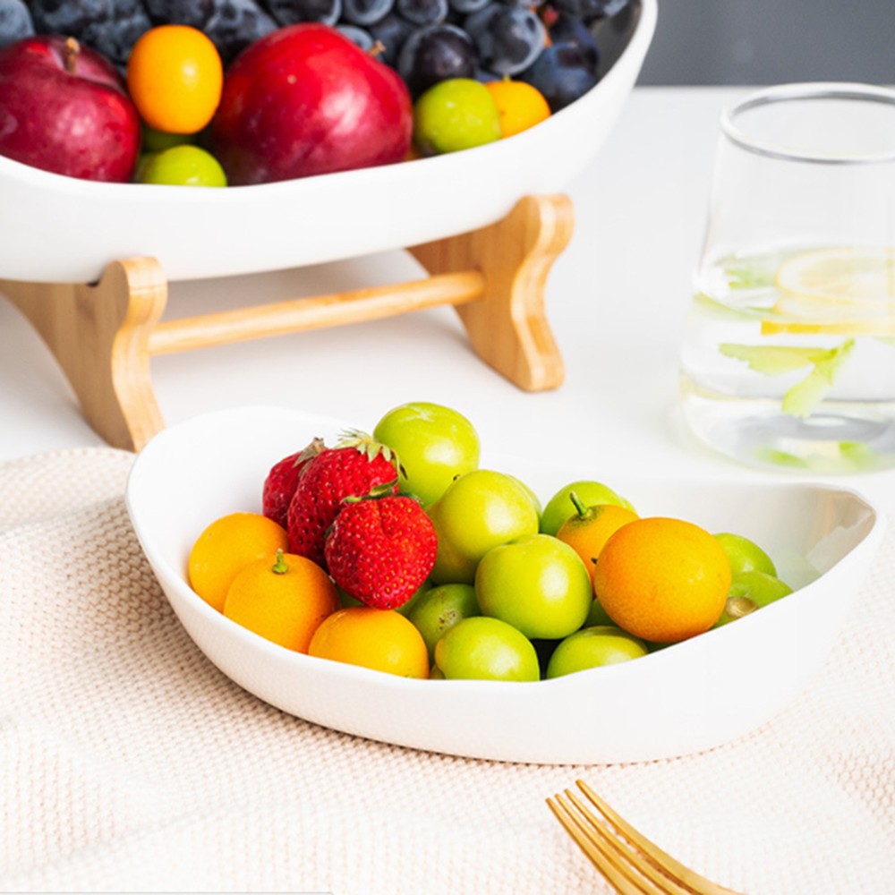 3 Layers Kitchen Fruit Tray White Storage Rack Vegetable Snack Candy Rack Holder