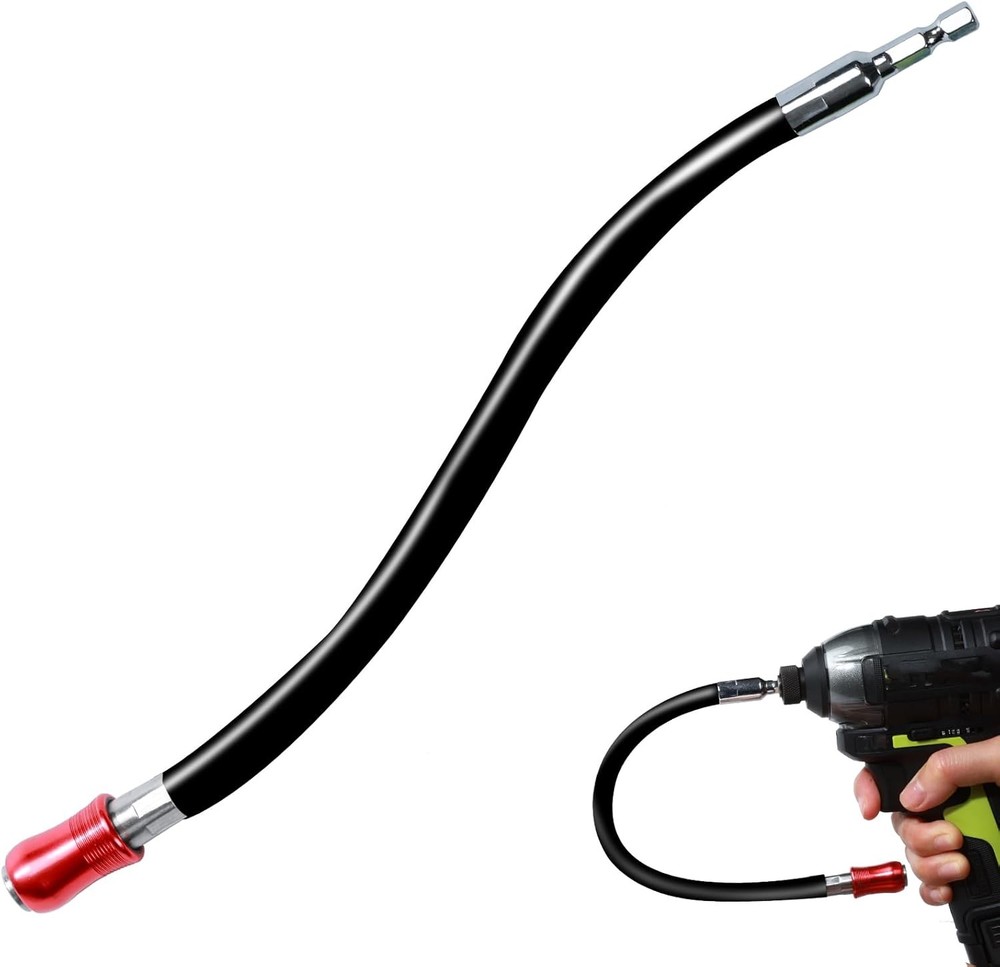 12Inches Flexible Drill Bit Extension Screwdriver Holders, 1PACK Black