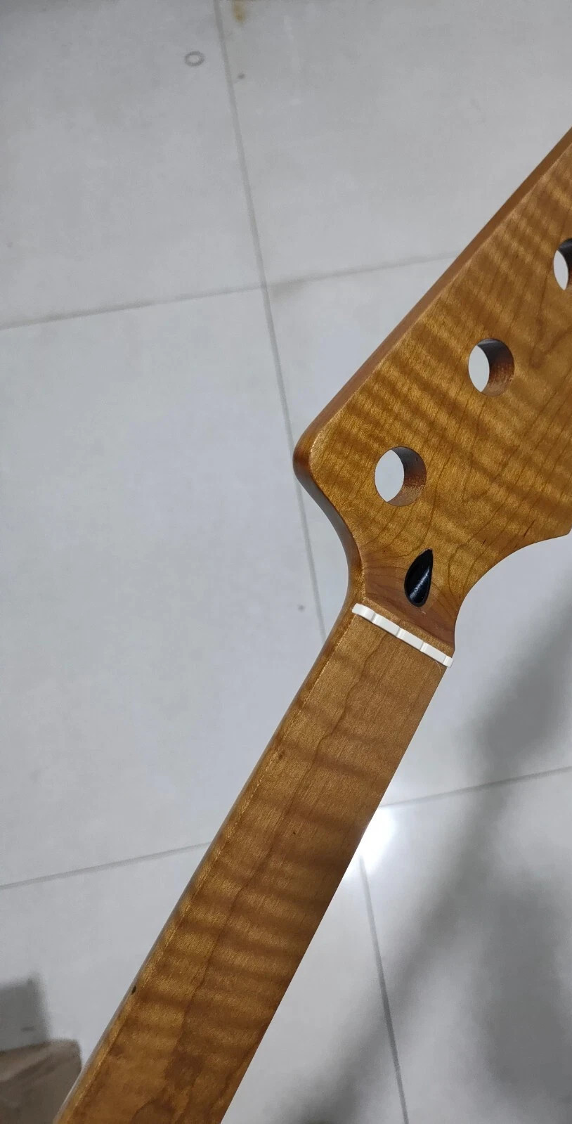 Roasted Flame Maple Fretless BASS Bass guitar neck 20 fret 34inch Replacement