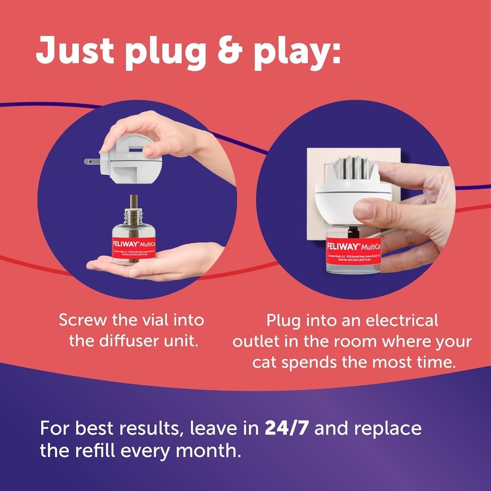 MultiCat 31 fl oz Calming Plug-In Diffuser – Drug-Free Solution for Cat Harmony