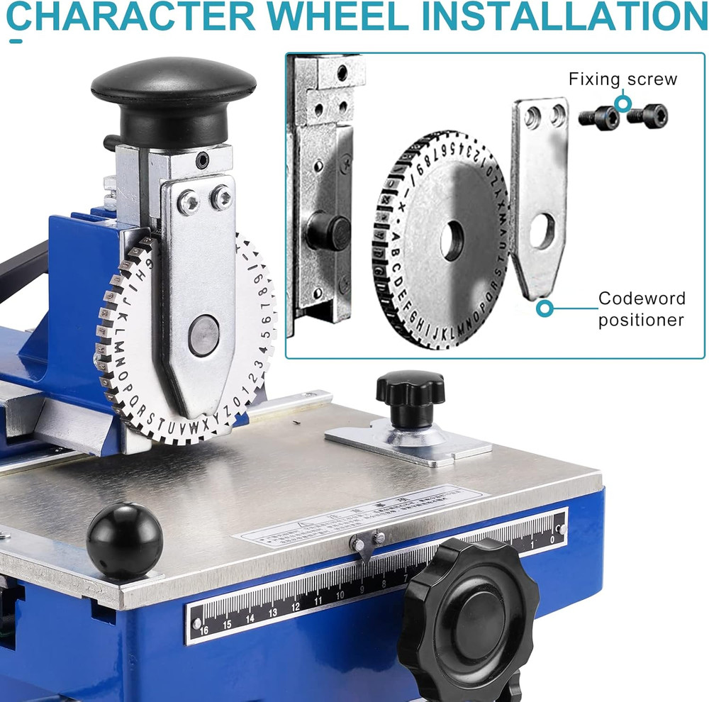 Metal Nameplate Stamping Machine Semi-Automatic Embosser Label Printing Marking