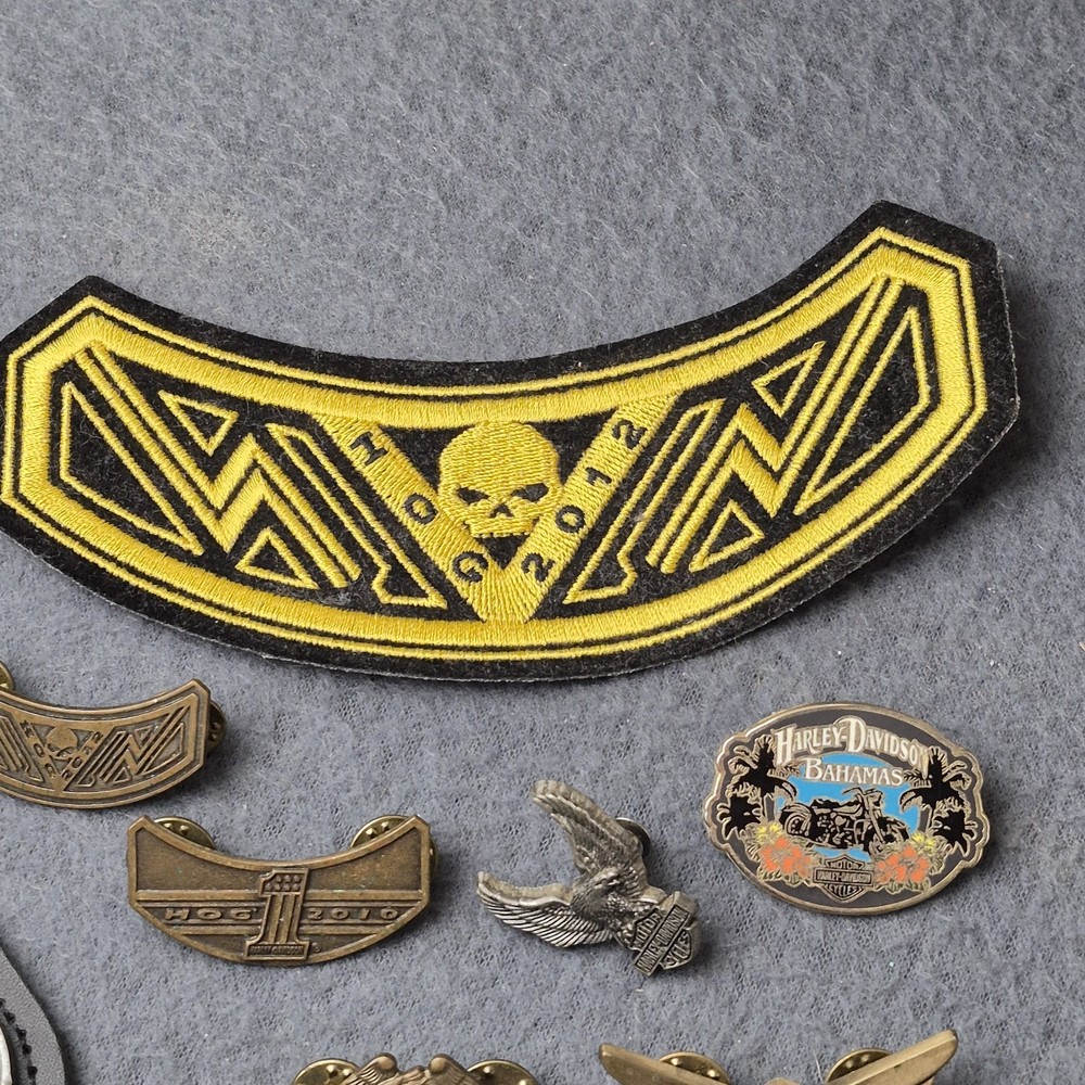 Harley Davidson HOG 2012 Patch Plus Metal Pins Mixed Lot Biker