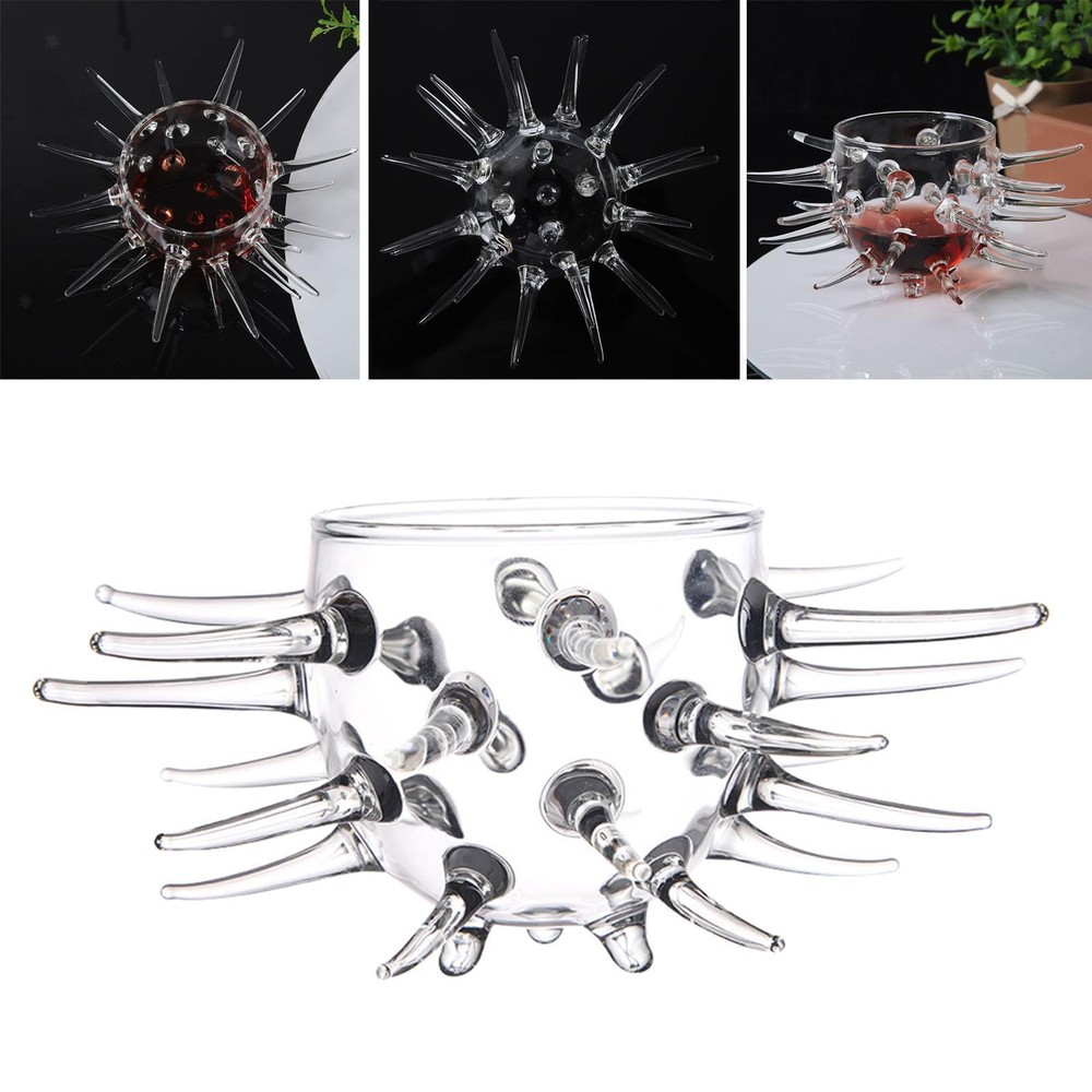 Unique Glass Urchin Shaped Drinkware Goblet Glasses Drinking