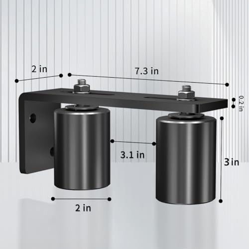 2 Pack Heavy Duty Slide Gate Guide Roller 3"L Rear Post 3 inch-2 pack Black