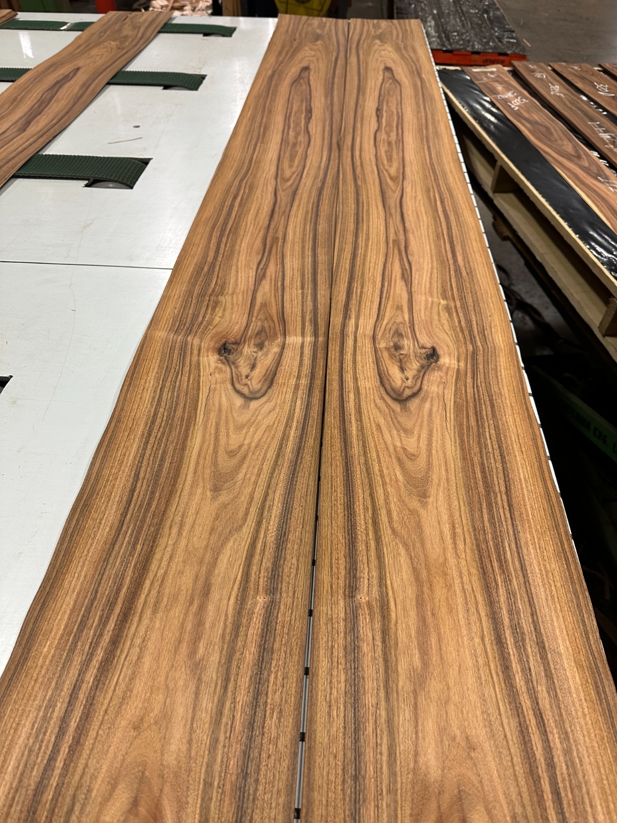 Santos Rosewood Raw Wood Veneer 2 sheets 103'' x 9'' 320G