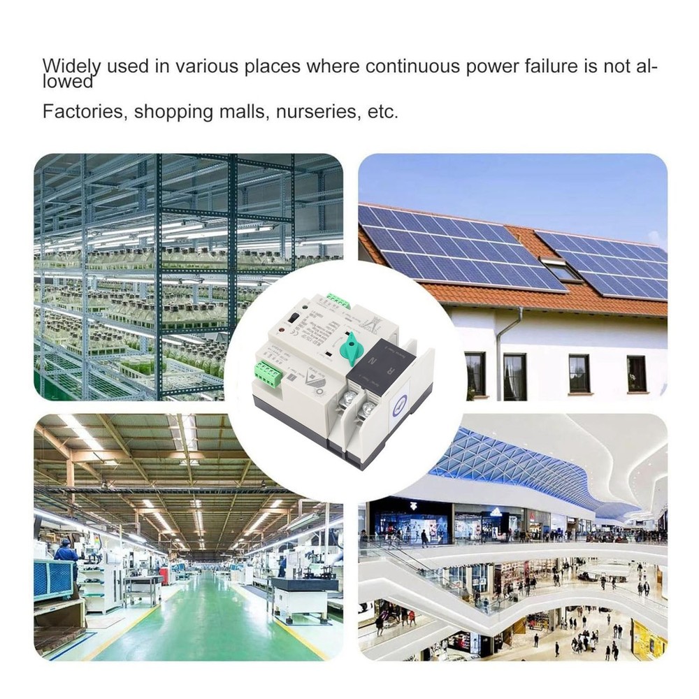 2P 110V 63A Power Automatic Transfer Switch PV Circuit Changeover Switch