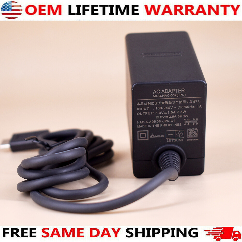 New Official Nintendo Switch +OLED AC Power Adapter Supply OEM Charger HAC-002