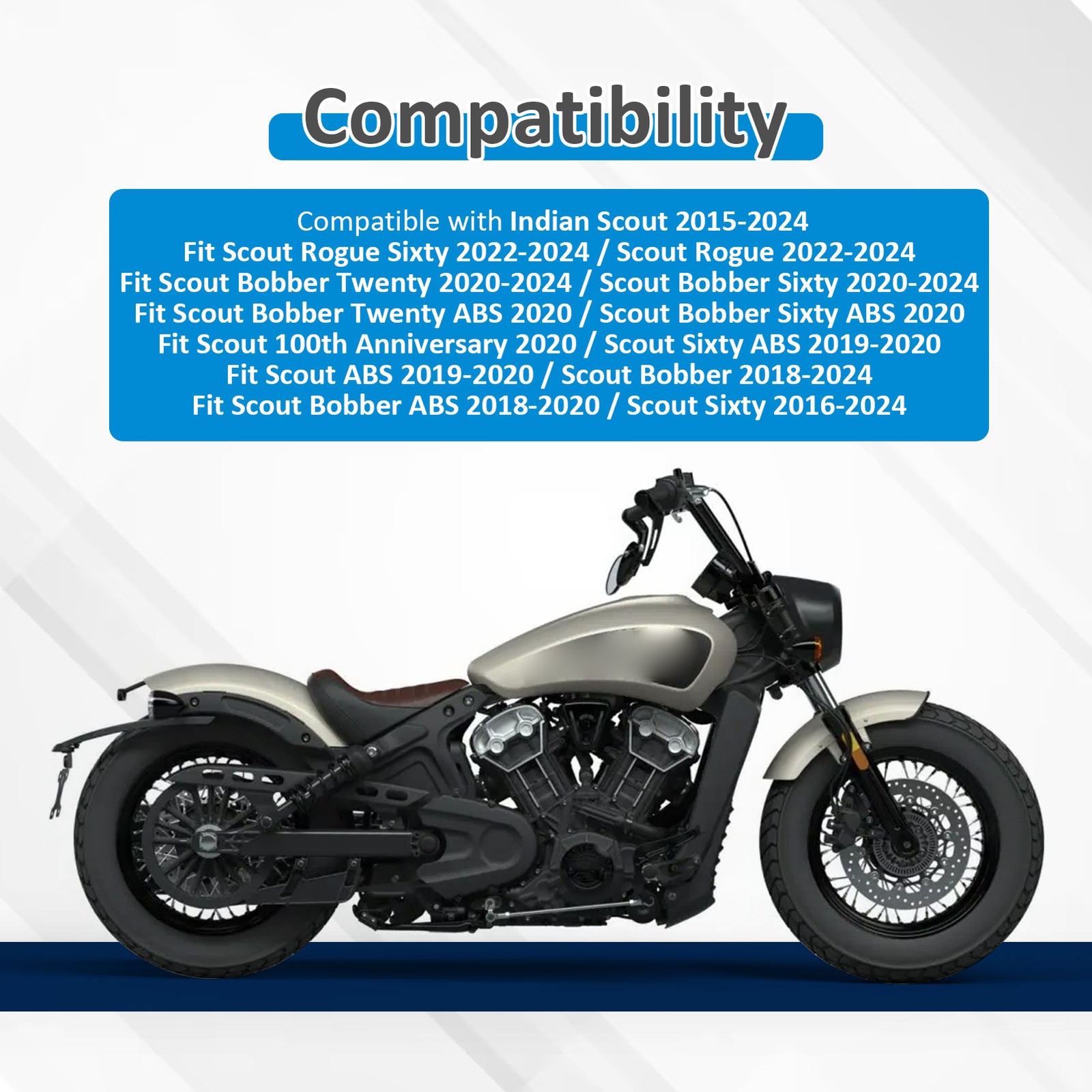 12" Rise 6" Pullback Black Bagger Bar-Sharp Handlebar for Indian Scout 2015-2024