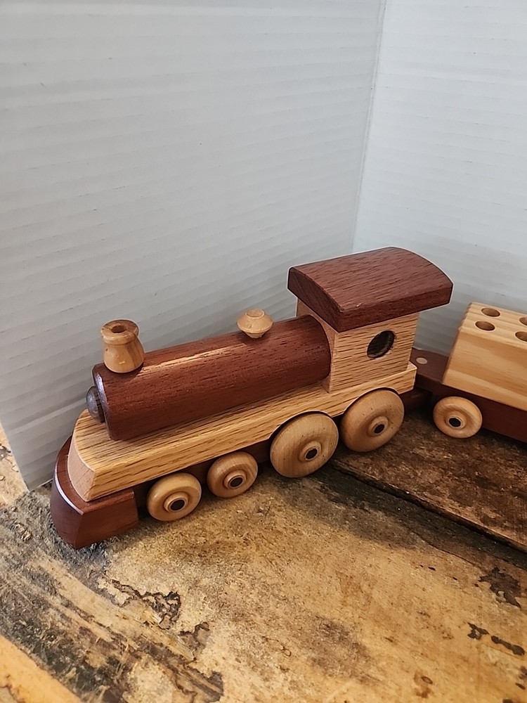 Wooden Handmade Aven Bacons,24count Crayon Train,Gift, Decor.