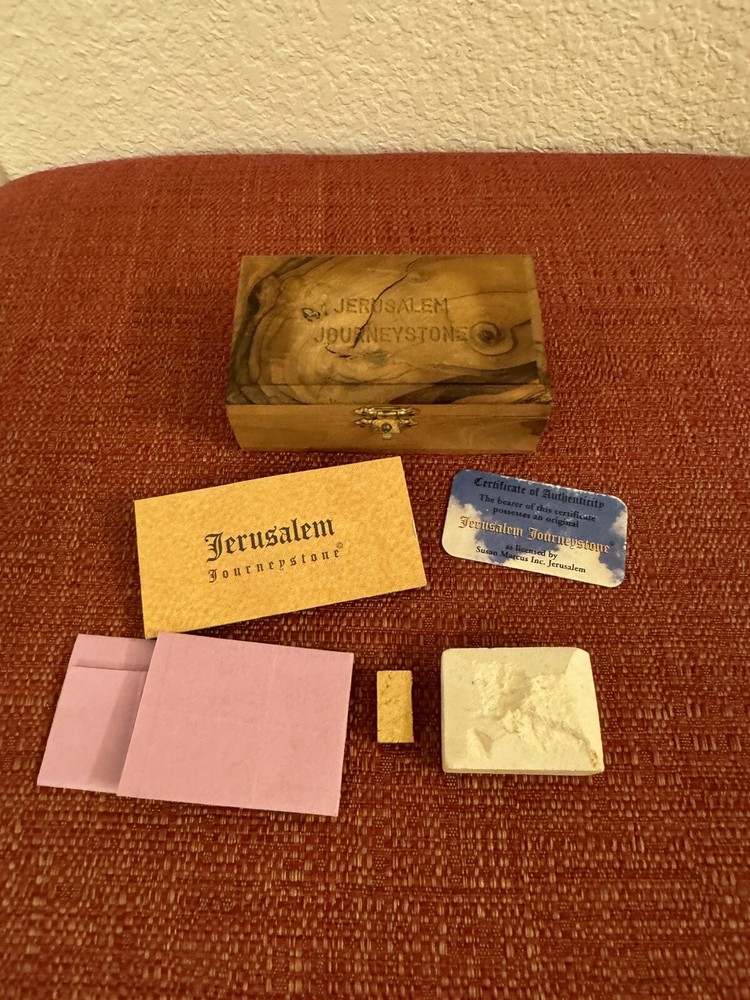 Vintage Jerusalem Journey Stone Storage Box Authentic Certificate