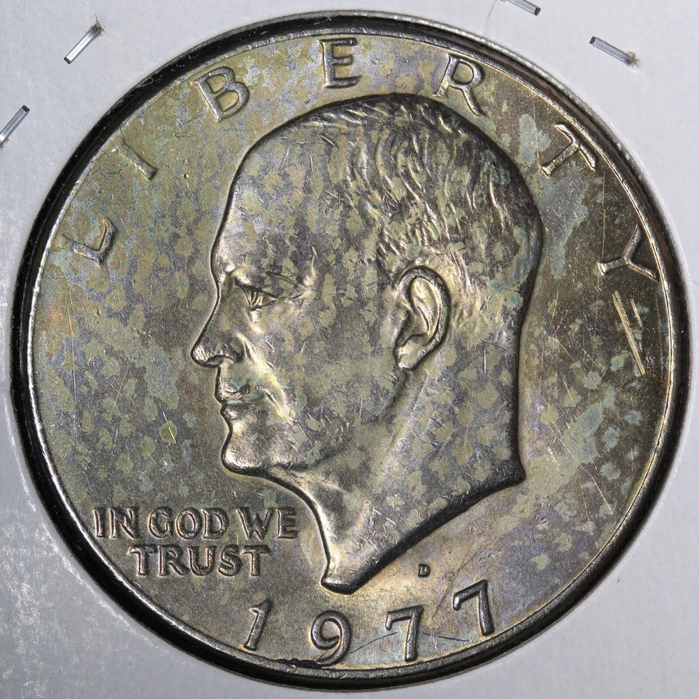 1977-D Eisenhower Dollar GEM BU *UNCIRCULATED* MS TONED E352 SNM