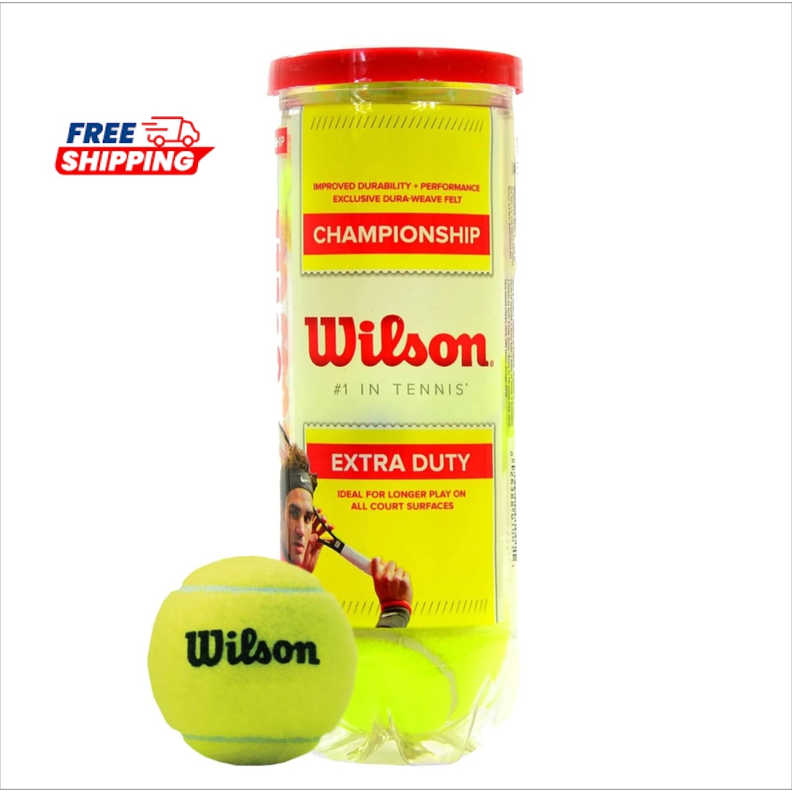 WILSON Pro-Grade Tennis Balls , 3 pcs , USA Free Shipping