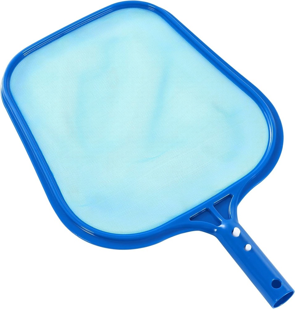 Dark Blue Pool Skimmer Net with Solid Plastic Frame & Fine Mesh 9.3x7 Inch