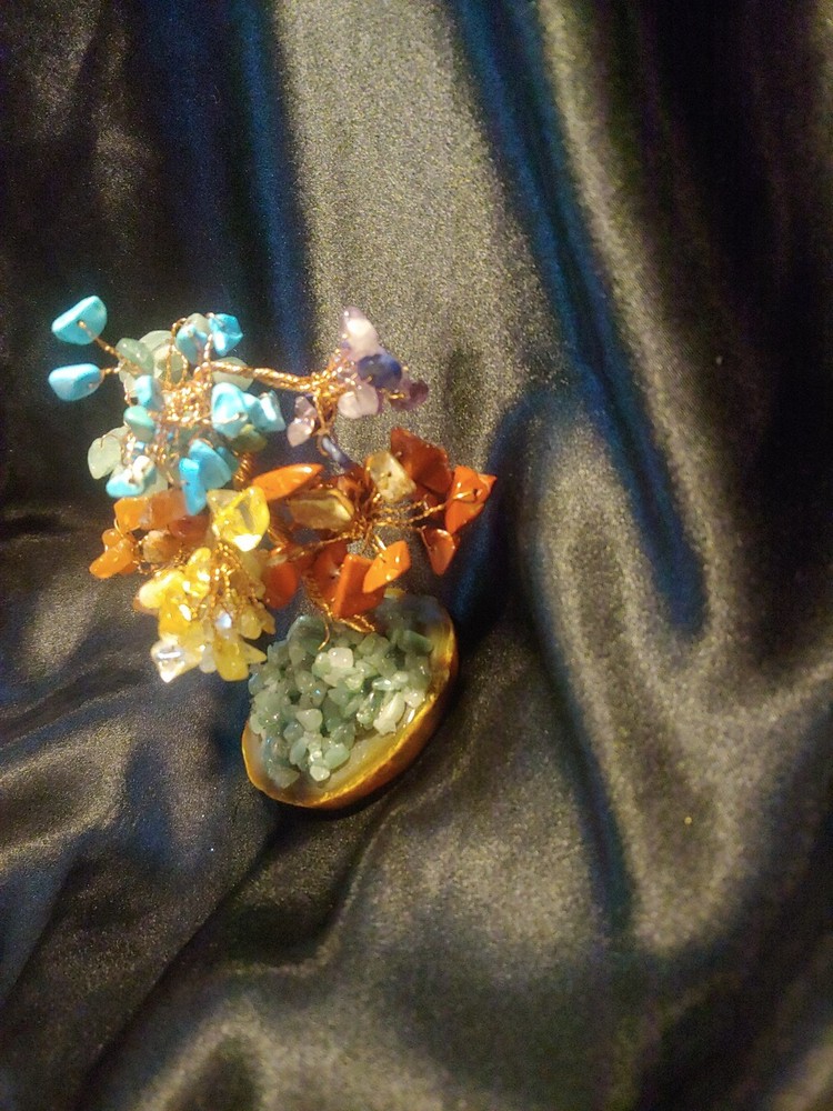 Chakra Crystal Gemstone Tree | Handcrafted Wire Bonsai | Healing Stone Decor | S