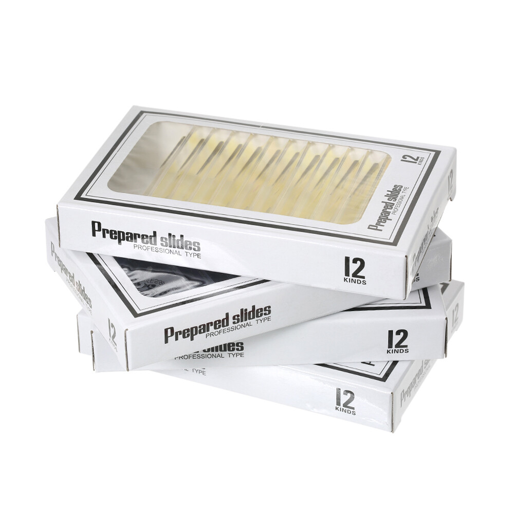 48pcs/set Prepared Microscope Slides Animals Insects Plants Sample Y4D1