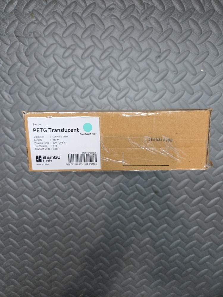 Bambu Lab - 1.75mm PETG Translucent Filament - Teal - Refill
