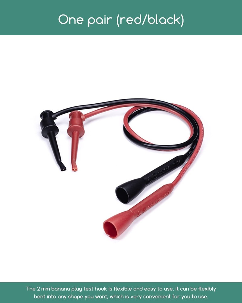 Mini Test Hook Clip with 2mm Jack Fits 2mm Probe Multimeter Easy Connection