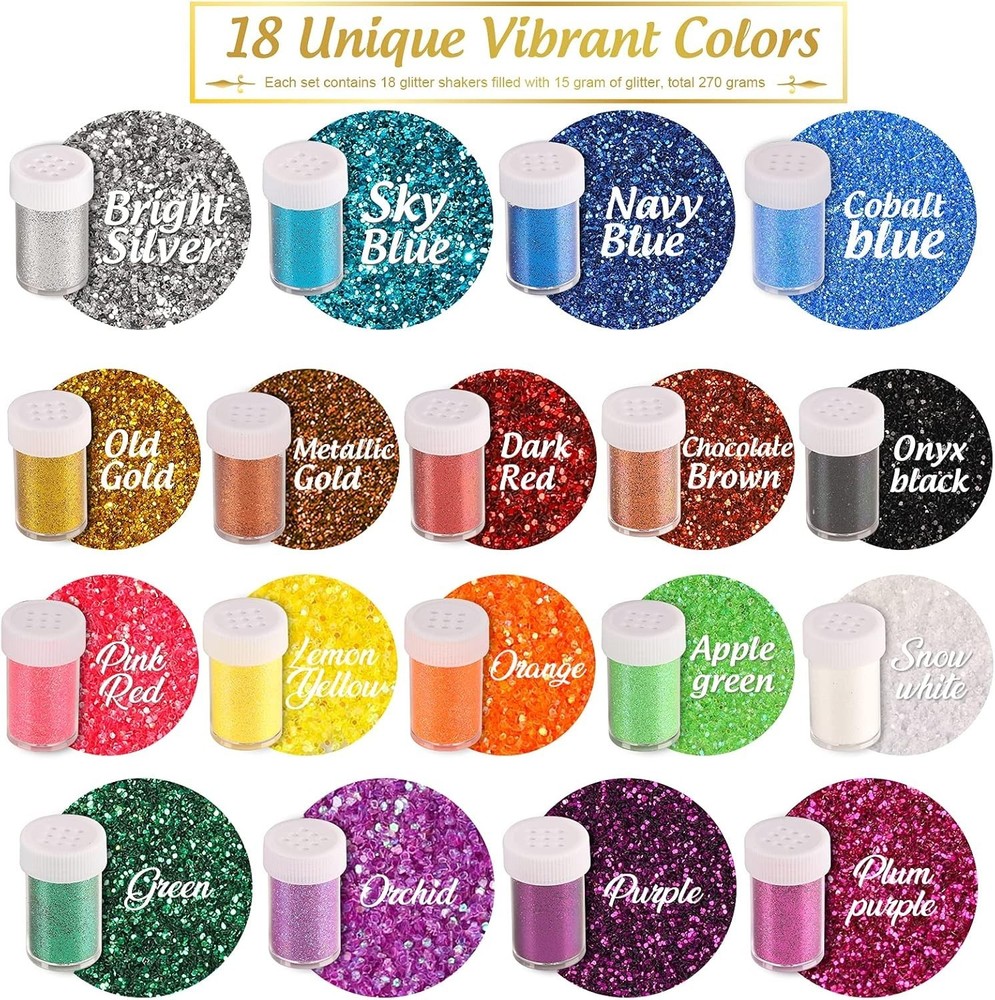 Stunning Multi-Colored Glitter Set - Ideal for Craft Projects & Makeup Looks