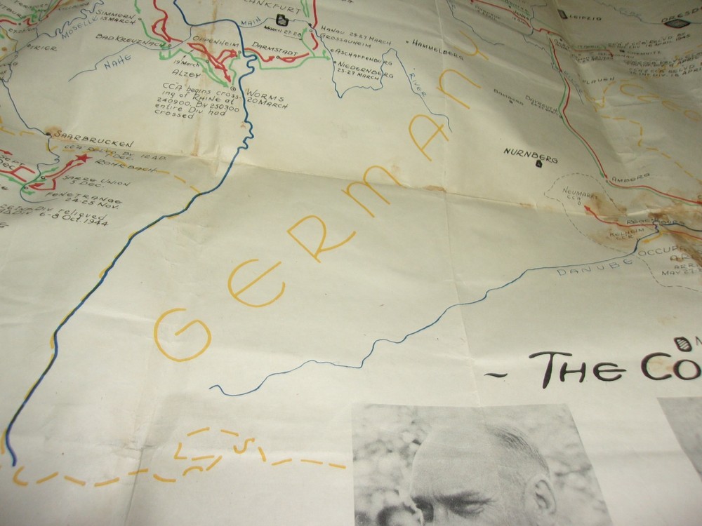 C26 vintage war map with generals etc germany Munich THE COMMANDERS 29x22