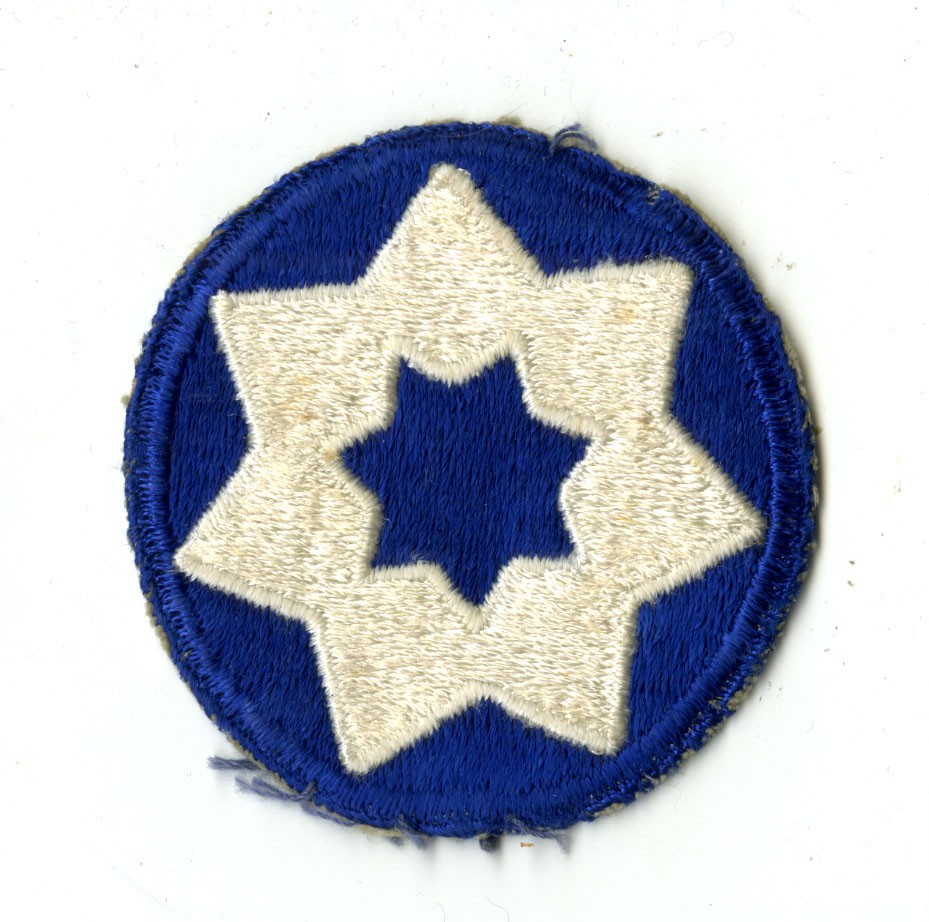 7th Service Command White Back Patch WWII Vintage Plains States