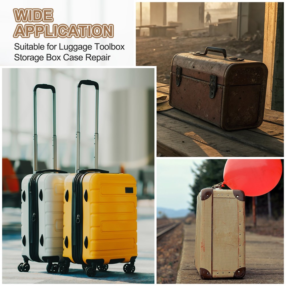 2Pcs Luggage Handle Plastic Pull Handle Grip Replacement with Screws Brown Gold