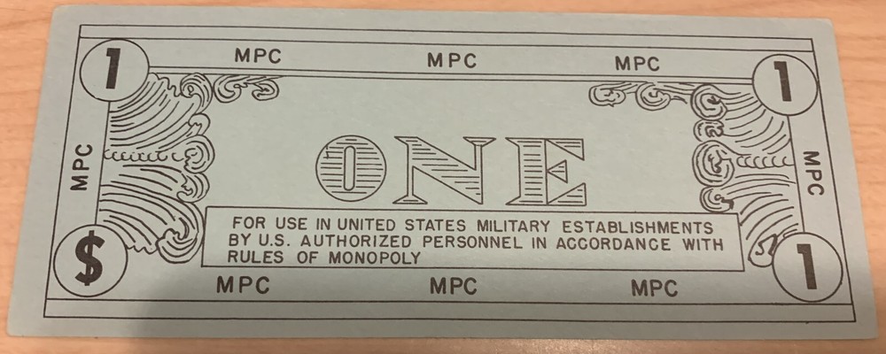 CHIT TOKEN MILITARY PAYMENT CERTIFICATE TRAINING BANKNOTE