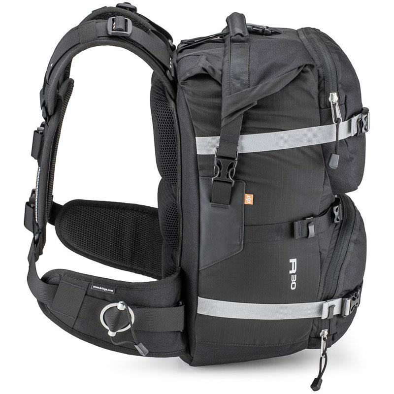 Kriega R30 Backpack Black Roll-Top Closure Waterproof Removable Liner Reflective