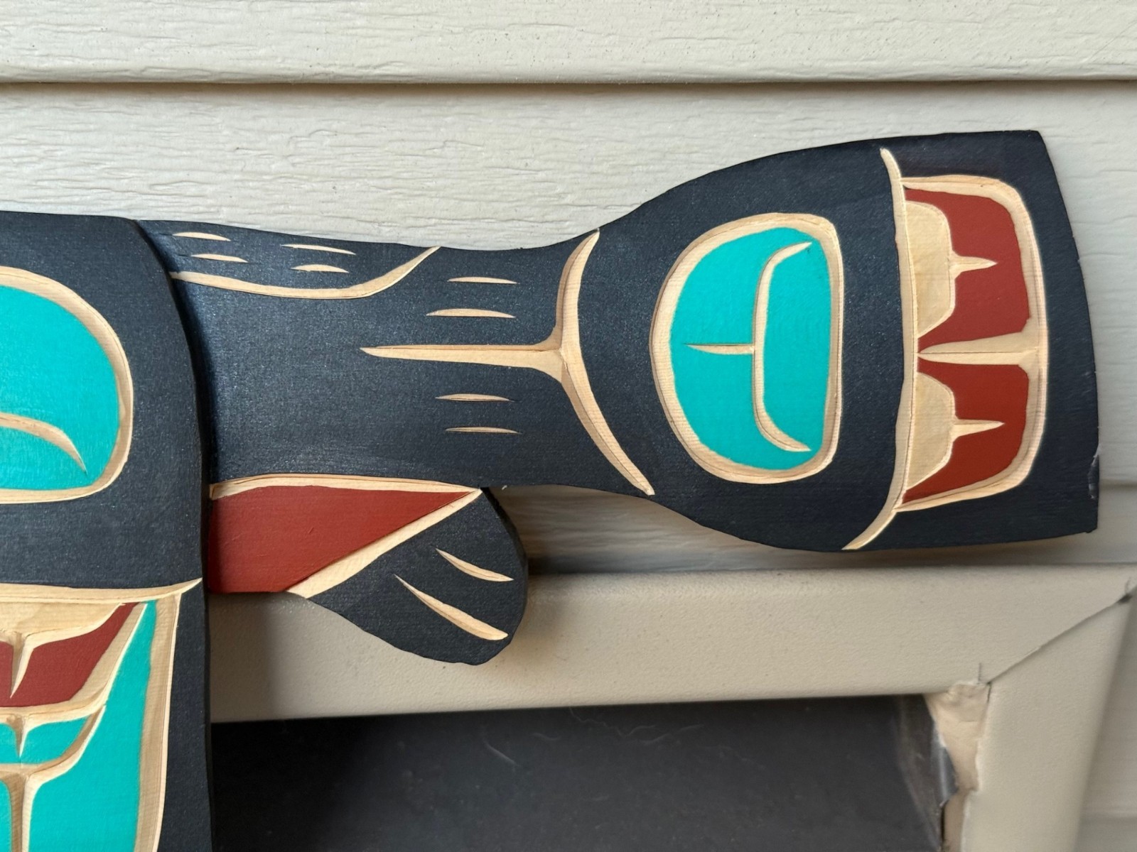 Northwest Coast Native Large Beautifully Detailed Yellow Cedar Hummingbird