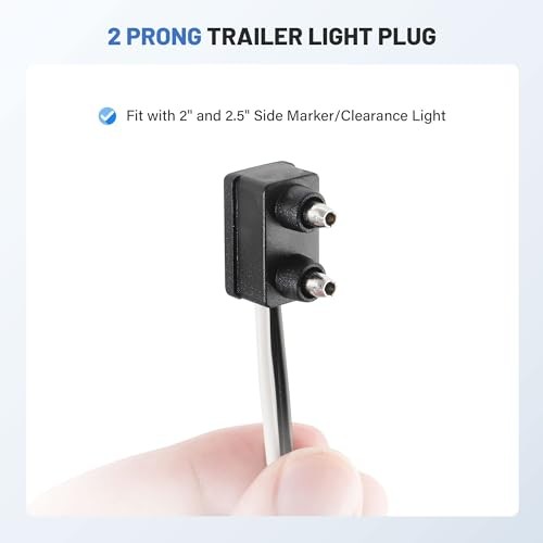 4PCS Trailer Light 2 Wire Pigtail Harness 10" Long, 2 Pin Trailer Light