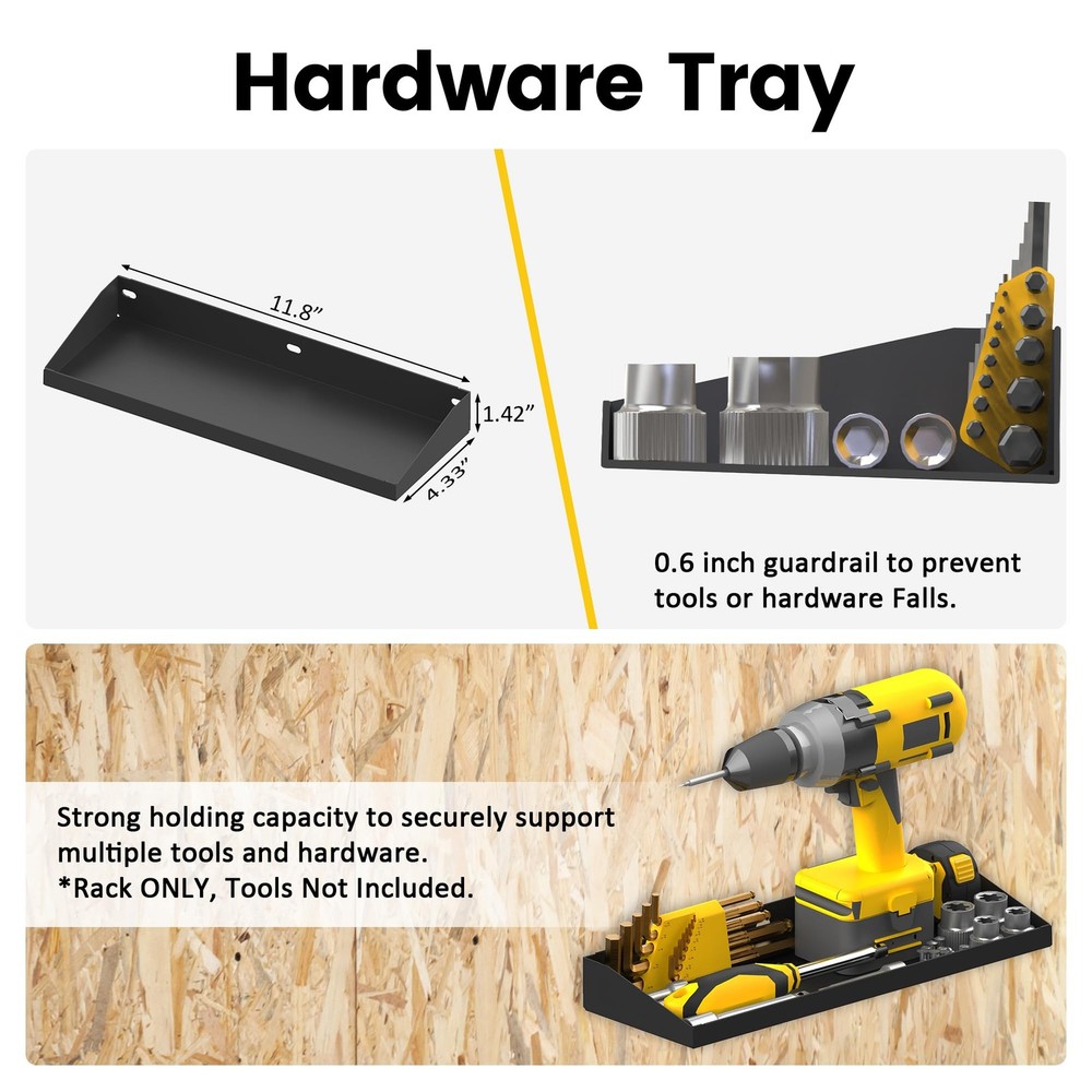 4 Pack Wall Mount Tool Storage Set Screwdriver Pliers Hammer Organizer