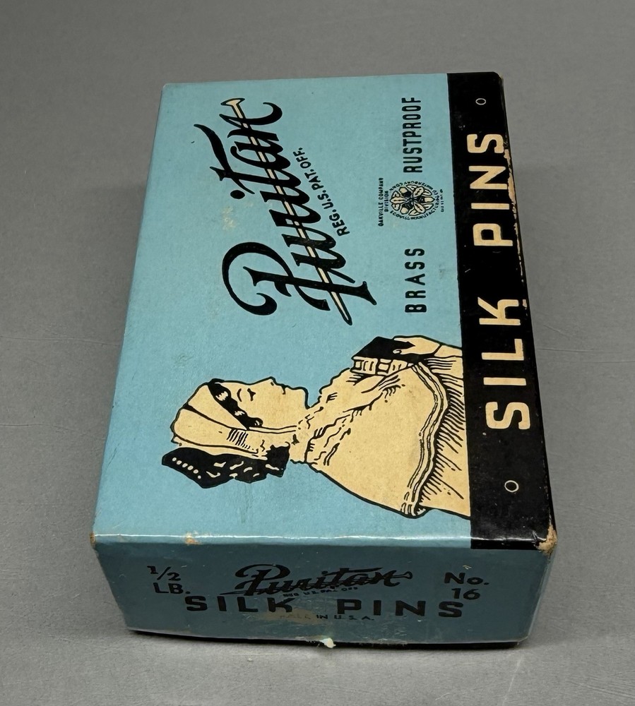 Vintage Puritan Silk Pins Box ~ With Random Pins