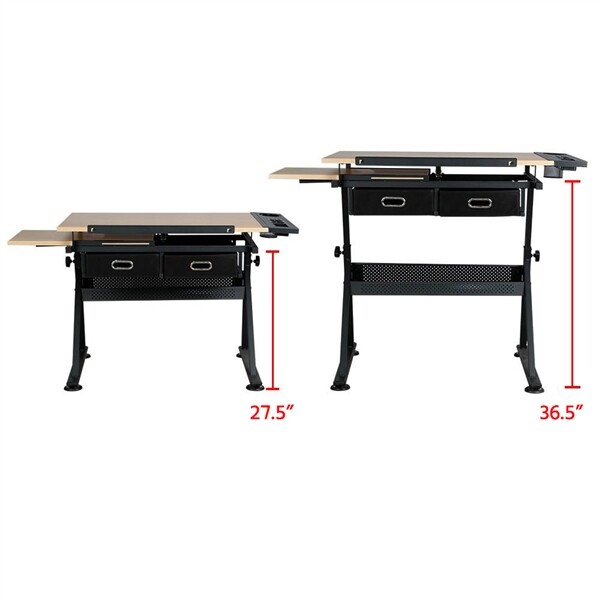 Drafting Table Height Adjustable Art Craft Writing Desk Drawing Painting w/Stool