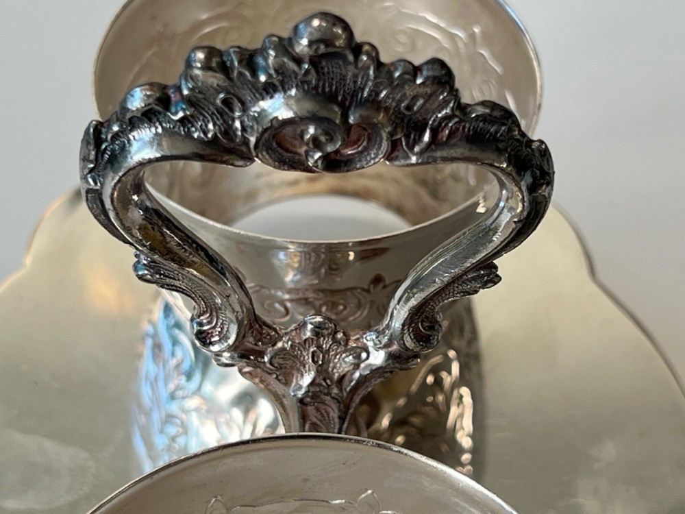 Vintage Silver Plated Condiment Jam Caddy Set