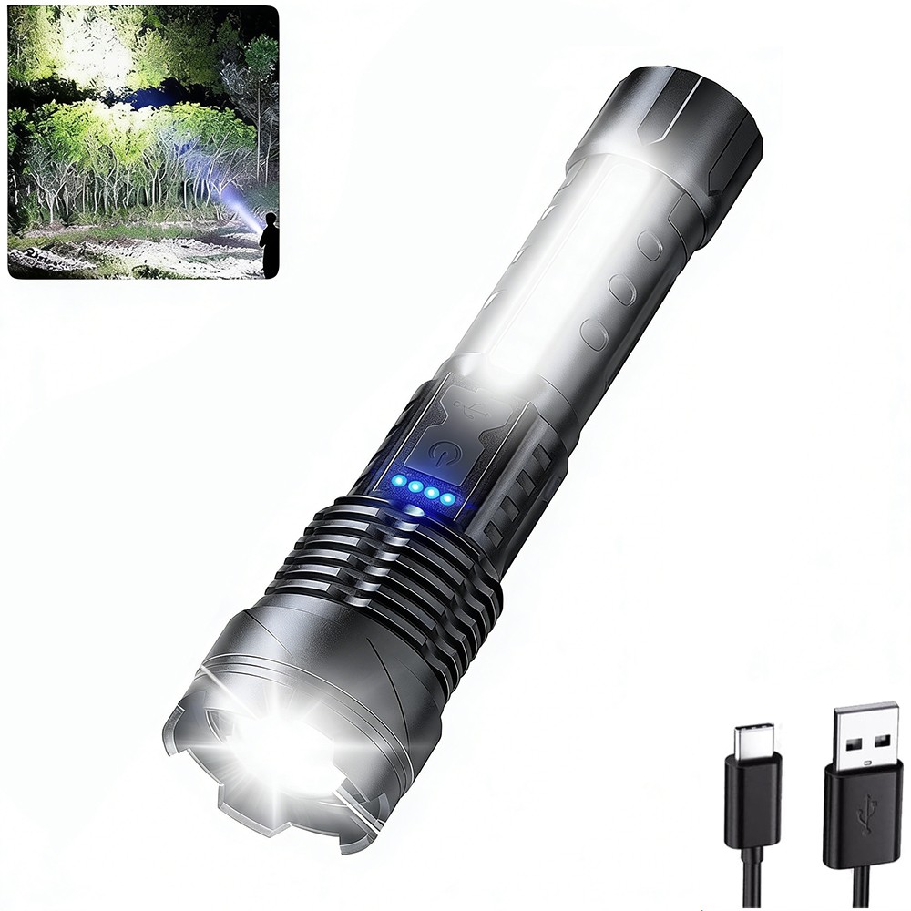 950000000 Lumen Super Bright LED Tactical Flashlight Rechargeable LED Work Light