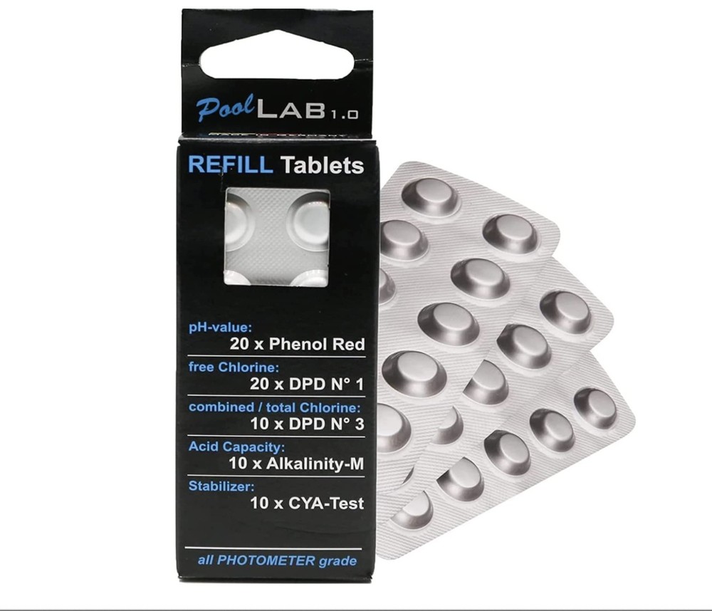 Replacement Package for Pool Lab 1.0, Water Tester, PoolWaterLAB (70 Test Tab...