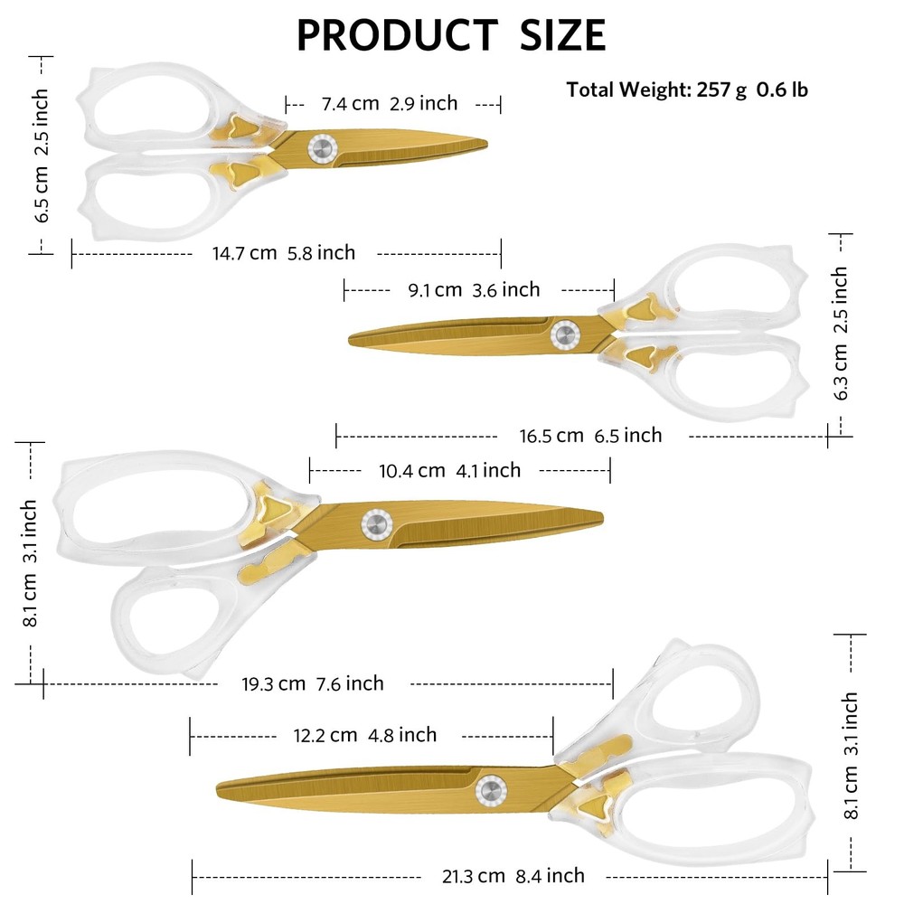 Acrylic Scissors, Ultra-Sharp Titanium Coated Blades and Ergonomic Clear Hand...