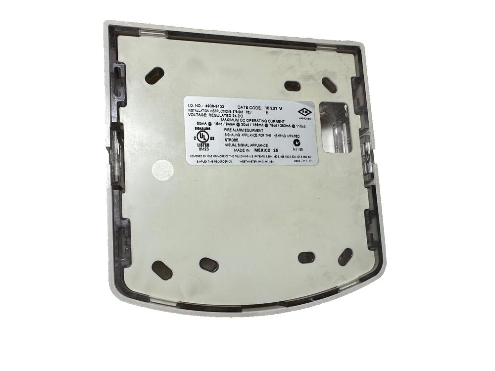 Simplex 4906-9103 Fire Alarm Strobe Wall White