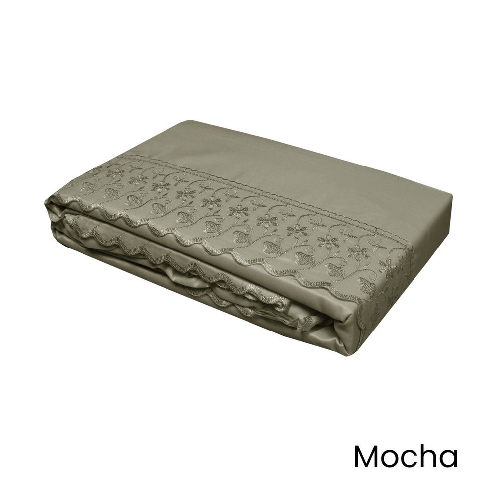 Machine Lace Embroidered Polyester Sheet Set King Single Size by Essentially ...