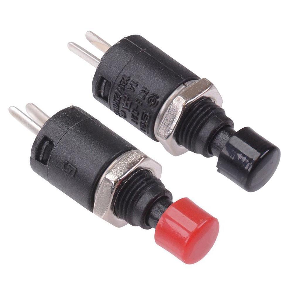 Black Red Off-(On) Miniature Push Button Switch SPST R13-521B