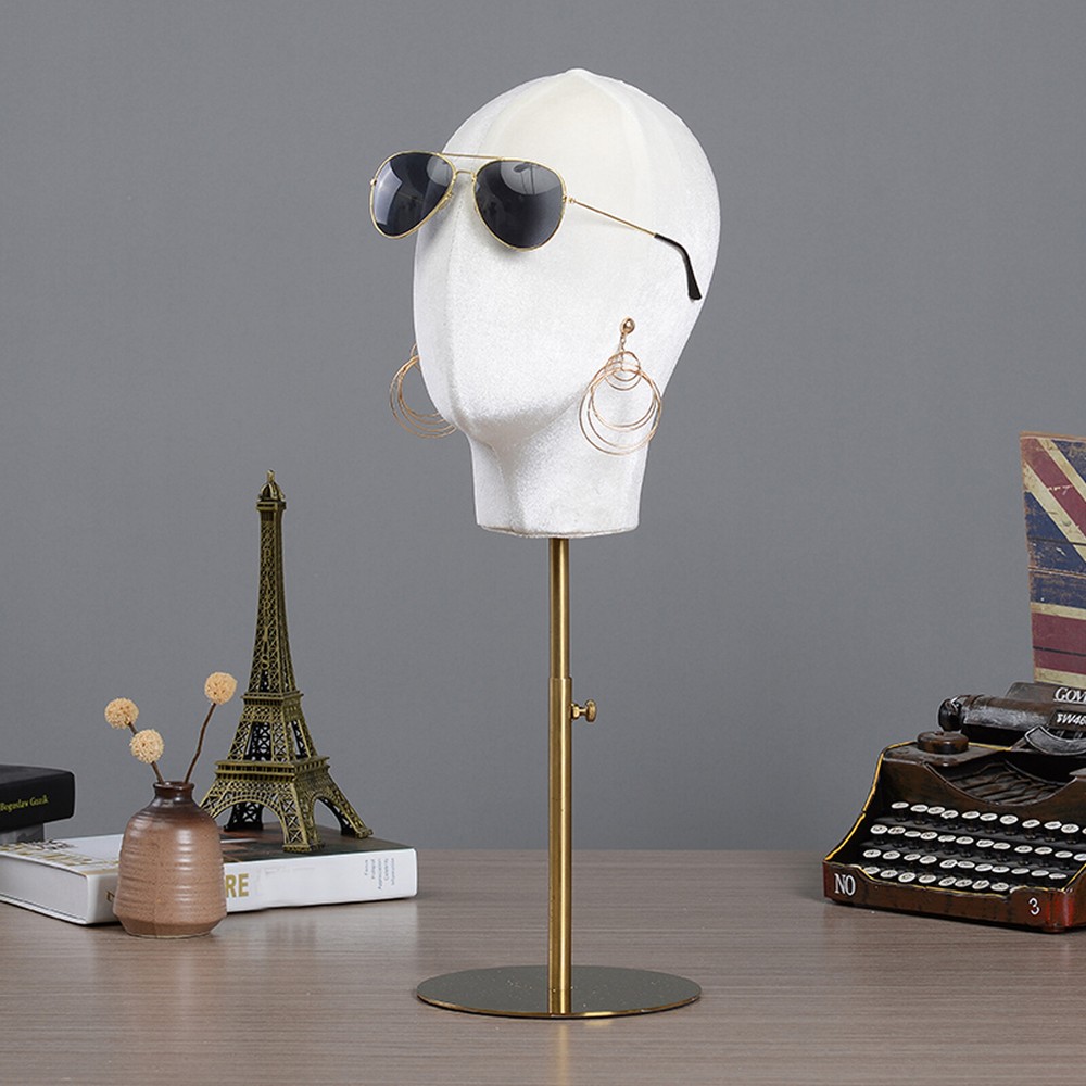 Mannequin Head Model Hat Wig Glasses Display Holder Stand Adjustable Height