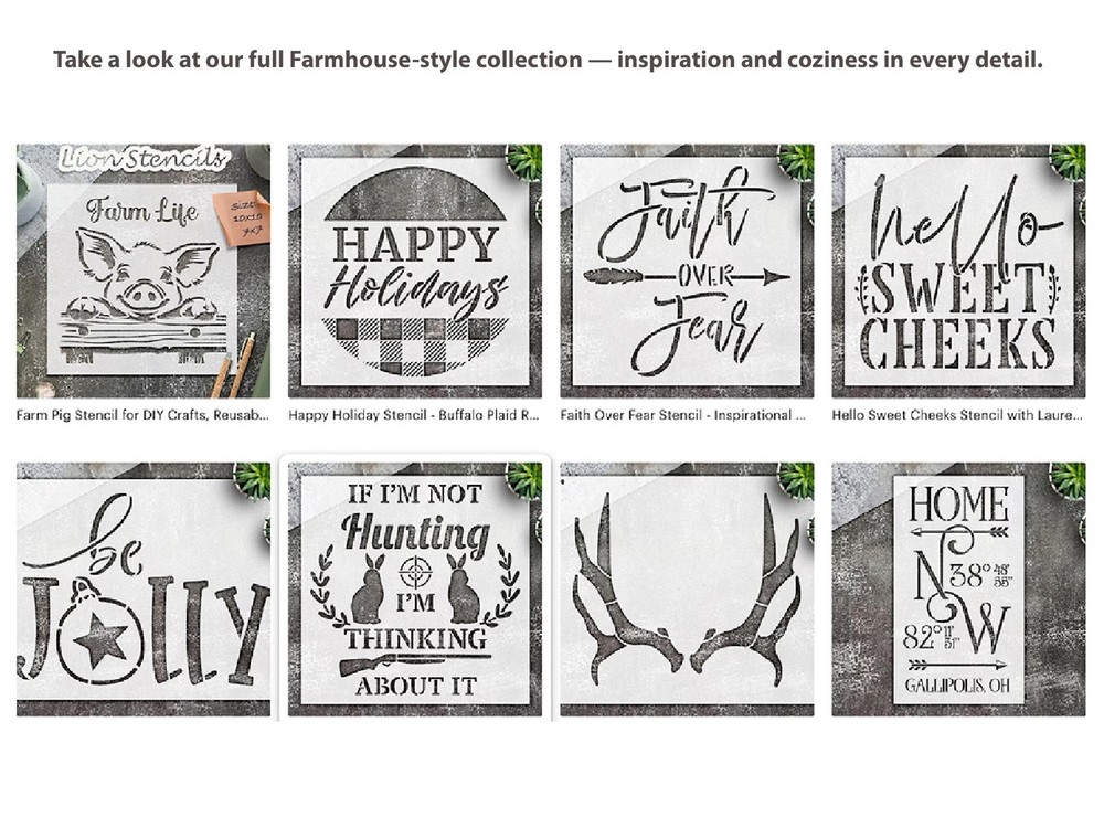 Blessed Stencil – Reusable Mylar Template, Farmhouse Wall Decor, Rustic Word Sig