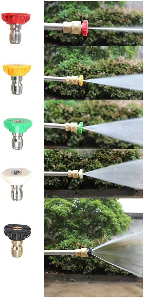 5-Pack High-Pressure Washer Nozzle Tips Set, 4500 PSI, Multi-Angle, Stainless...