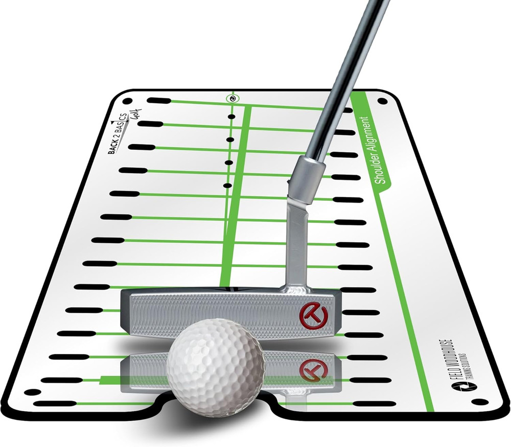 BACK 2 BASICS Golf Putting Mirror Golf Putting Aid Putter Practice Dual Sided Al