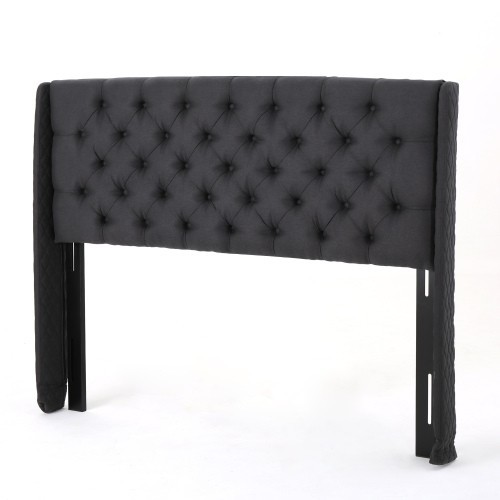 Upholstered Wingback Headboard, Sturdy Structure, King Size, Black ,Canada