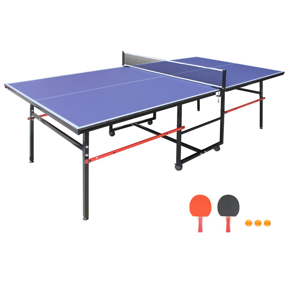 8ft Mid-Size Table Tennis Table Foldable & Portable Ping Pong Table Set DJYC1