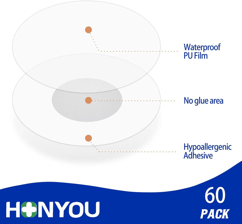 60Pack Libre 3 plus Sensor Covers Waterproof Adhesive Patches for Freestyle Gluc