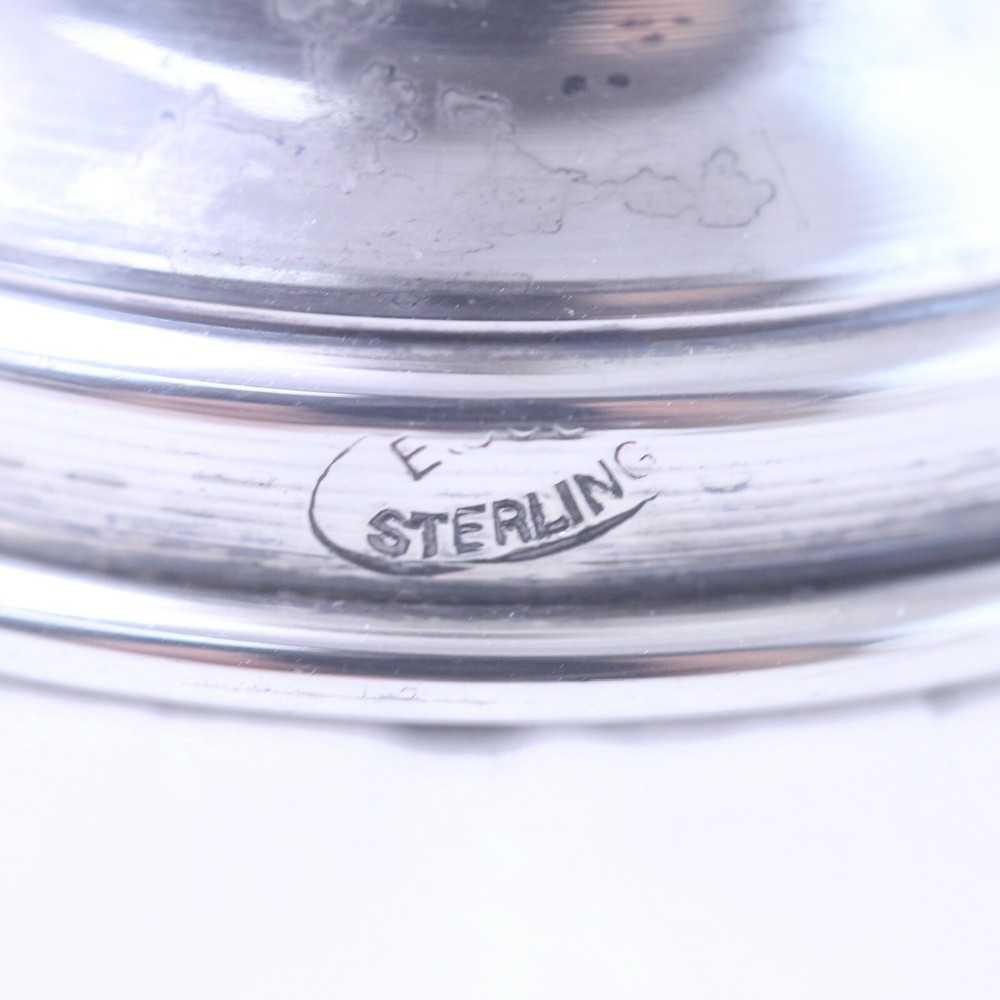 Antique Sterling Silver Kiddush Cup Hand Etched Monogrammed